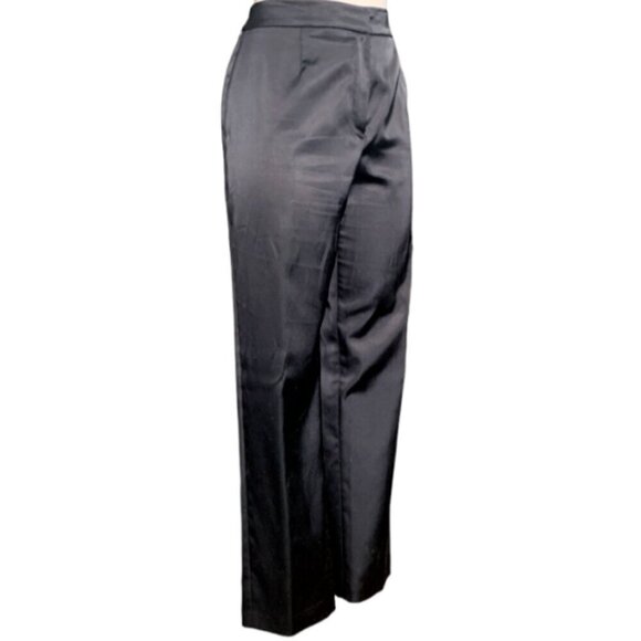 Apostrophe Stretch Satin High-Rise Flat Front Dress Pants Sz 12 Black 105G - Picture 5 of 9